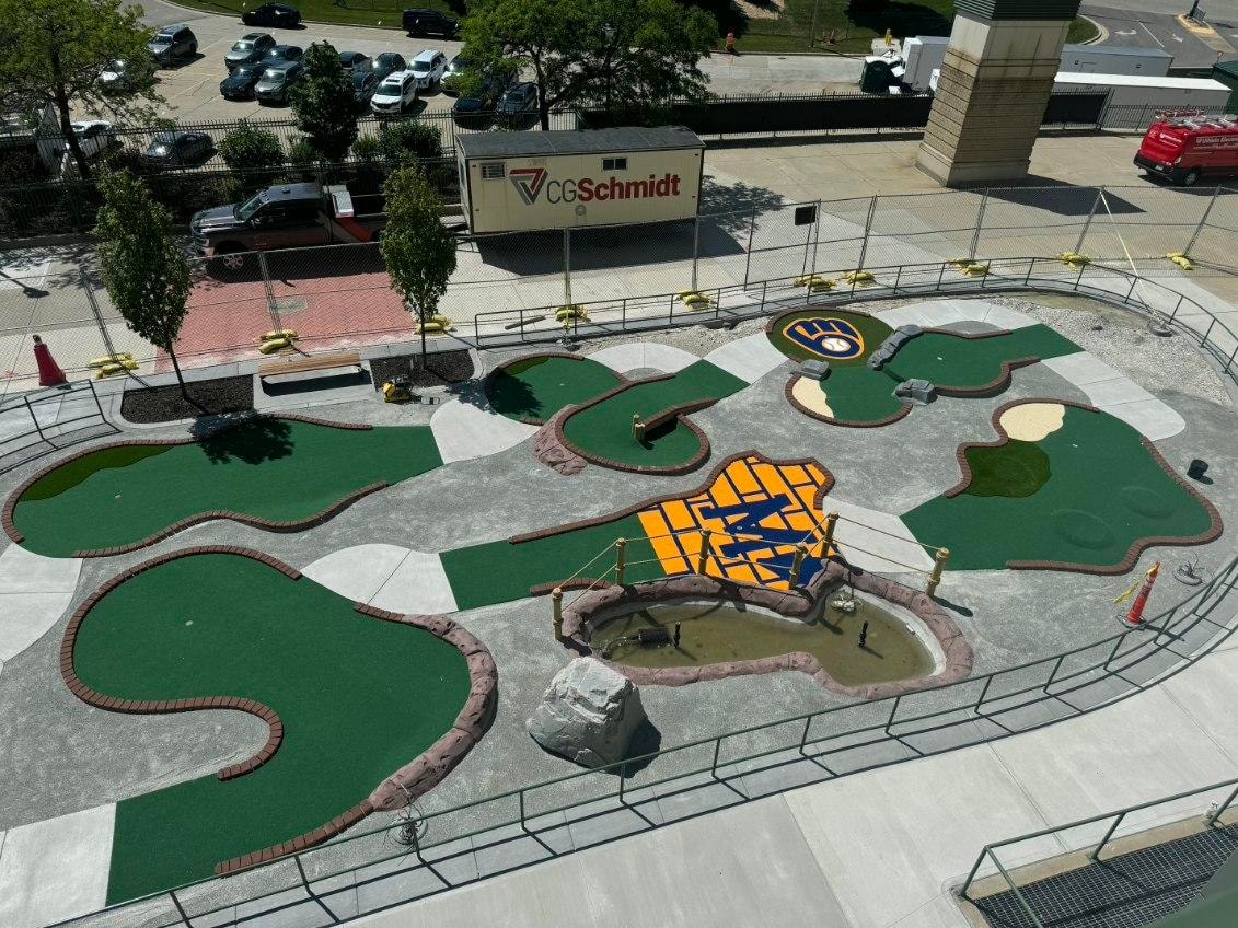Aerial view mini golf course