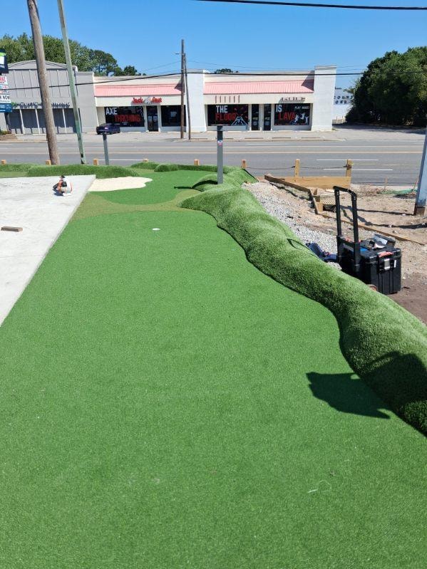 Mini golf course under construction street