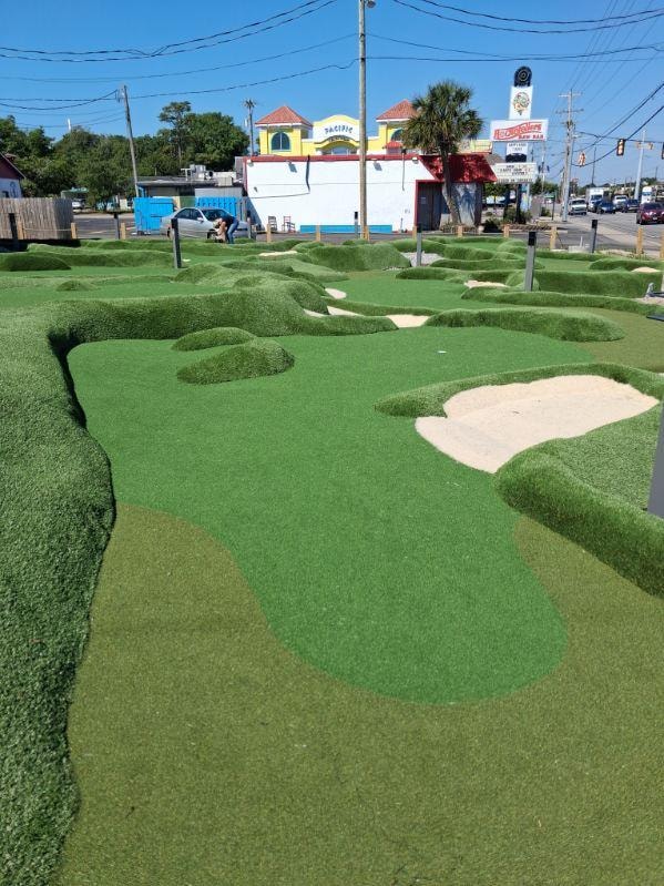 Mini golf course carpet detail